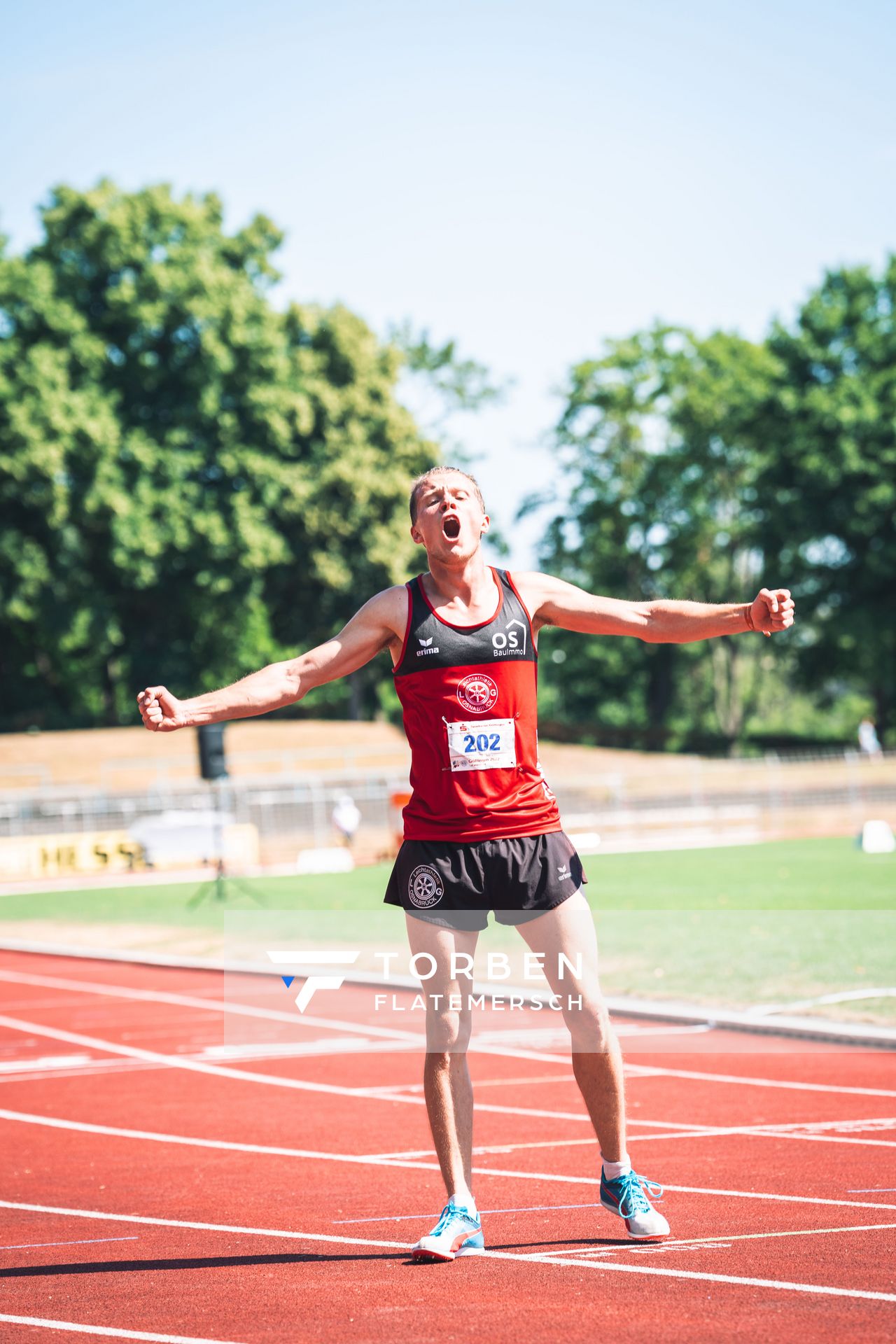 Nils Huhtakangas (LG Osnabrueck) am 03.07.2022 waehrend den NLV+BLV Leichtathletik-Landesmeisterschaften im Jahnstadion in Goettingen (Tag 1)